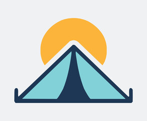 Simple Hand Drawn Vector Camping Tent Icon Illustration
