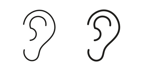 Assistive listening systems icons Concepts. black solid and line stroke designs for web and app use