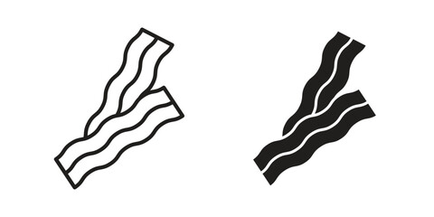 Bacon icons Concepts. black solid and line stroke designs for web and app use