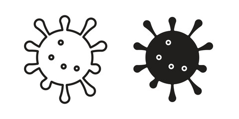 Bacteria icons Concepts. black solid and line stroke designs for web and app use