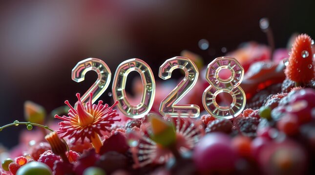 2028 inscription logo new year texture