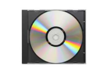 Isolated compact disc in jewel case ready to be printed with custom music, art, text