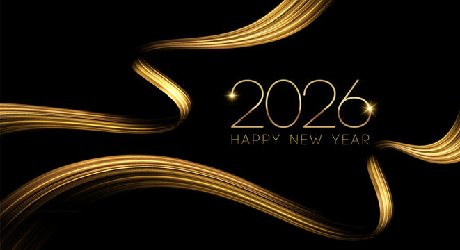 Fototapeta 2026 Merry Christmas and Happy New Year Abstract Shiny Gold Glitter Decoration. Festive Background. Vector design element