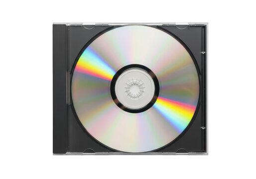 Isolated compact disc in jewel case ready to be printed with custom music, art, text