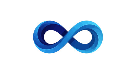 Fototapeta premium Blue infinity symbol on a white background, representing endless possibilities.