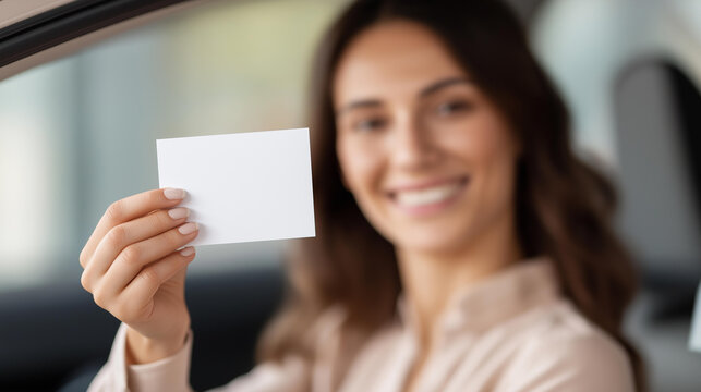 Portrait female student passing driving defocused test instructor, faceless graded success, license visualization detail, blurred achievement background, young concept, driver inte
