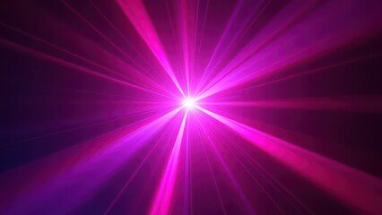 sharp pink and purple laser beams flaring from a central point creating vibrant neon light burst