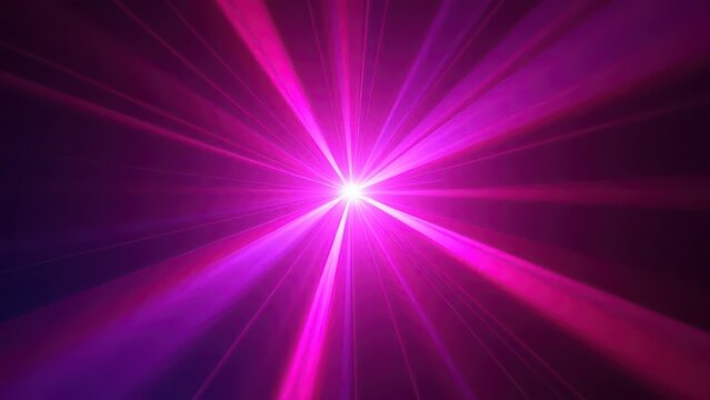 sharp pink and purple laser beams flaring from a central point creating vibrant neon light burst