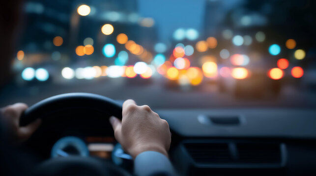 Integrated control system simulation autonomous defocused driving smart, faceless city intersection, technology visualization detail, blurred urban background, autonomous concept,