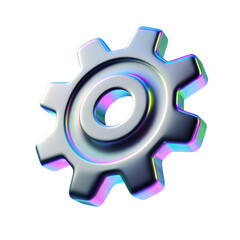 Obraz premium 3D Glow Gear Settings Icon for Tools