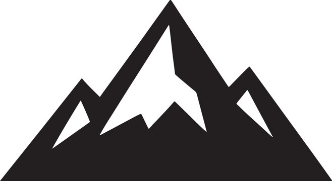 Flat Vector Silhouette of Uneven Mountain Peaks – Minimal Geometric Design