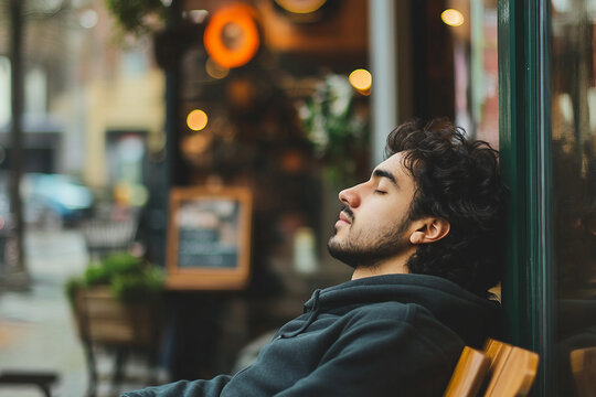 People enjoying cafe atmosphere working remotely on convenient freelance jobs and relaxing during break time, generative ai
