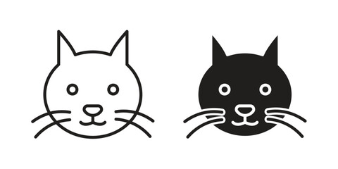 Cat icons Concepts. black solid and line stroke designs for web and app use