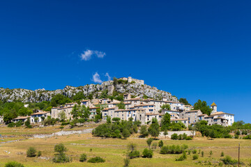 Obraz premium Trigance village and castle, Provence Alpes Cote d'Azur, France