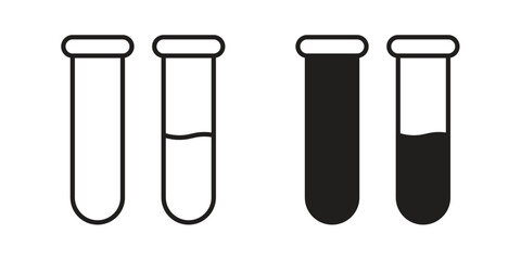 Chemical Tube icons Concepts. black solid and line stroke designs for web and app use