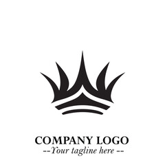 Elegant Black Crown Logo Symbol on a Clean White Background for Premium Branding Design