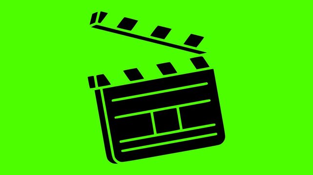 action illustration movie silhouette cinema logo video icon green outline screen production film video camera clapper clapperboard scene board shape and vector graphic background