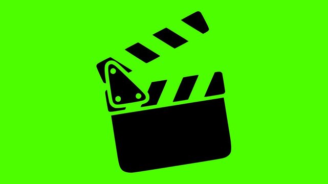 action illustration movie silhouette cinema logo video icon green outline screen production film video camera clapper clapperboard scene board shape and vector graphic background