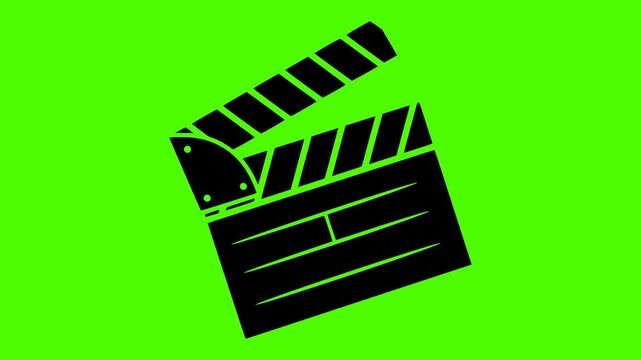 action illustration movie silhouette cinema logo video icon green outline screen production film video camera clapper clapperboard scene board shape and vector graphic background