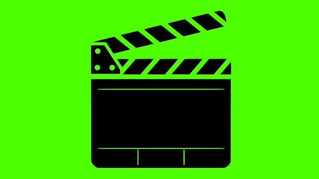 action illustration movie silhouette cinema logo video icon green outline screen production film video camera clapper clapperboard scene board shape and vector graphic background