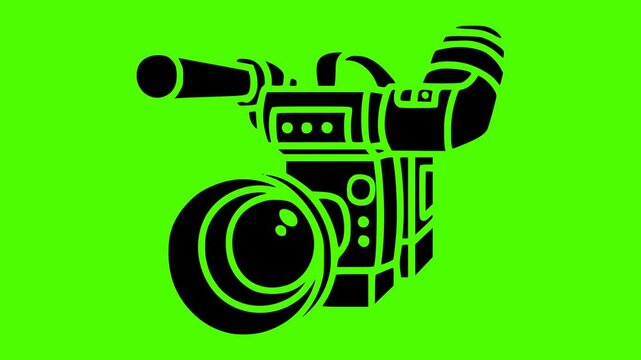 film illustration camera silhouette cinema logo video icon green outline screen movie photo picture retro vintage black frame old shape for vector graphic background