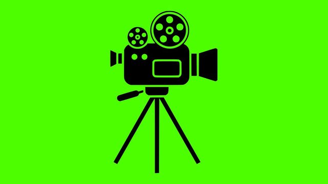 film illustration camera silhouette cinema logo video icon green outline screen movie photo picture retro vintage black frame old shape for vector graphic background