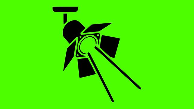 spotlight illustration spot silhouette  video logo video icon green outline screen light stage glow bright shine show concert effect shape award vector graphic background