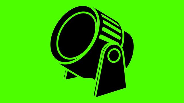 spotlight illustration spot silhouette  video logo video icon green outline screen light stage glow bright shine show concert effect shape award vector graphic background