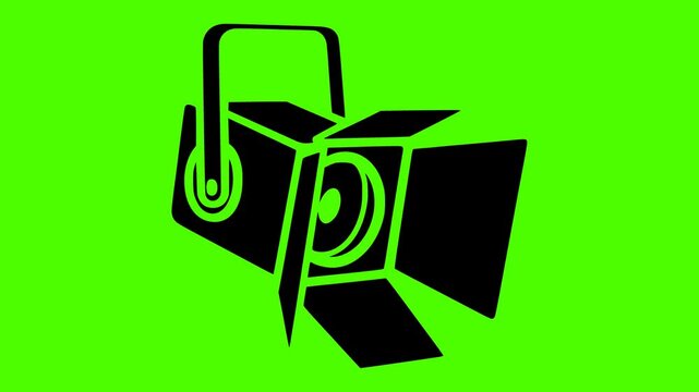 spotlight illustration spot silhouette  video logo video icon green outline screen light stage glow bright shine show concert effect shape award vector graphic background