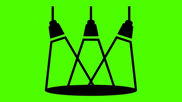 spotlight illustration spot silhouette  video logo video icon green outline screen light stage glow bright shine show concert effect shape award vector graphic background