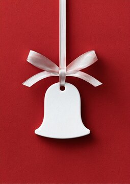 Festive bell with ribbon.
