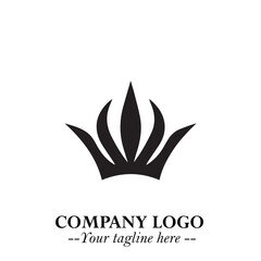 Elegant Black Crown Logo Symbol on a Clean White Background for Premium Branding Design
