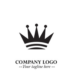 Elegant Black Crown Logo Symbol on a Clean White Background for Premium Branding Design