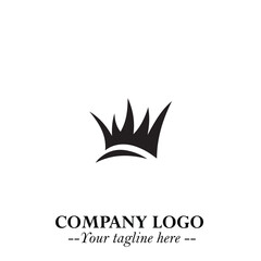 Elegant Black Crown Logo Symbol on a Clean White Background for Premium Branding Design