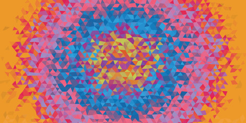 Vibrant Abstract Mandala of Colorful Triangles Radiating Energetic Visual Harmony