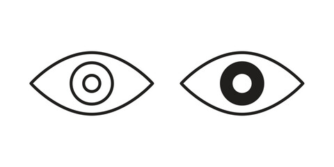 Eyes icons Concepts. black solid and line stroke designs for web and app use
