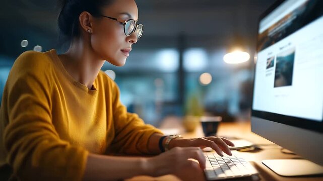 Close up of web designer working on website layout face obscured web design site mockup layout design responsive design website creation screen visible workspace