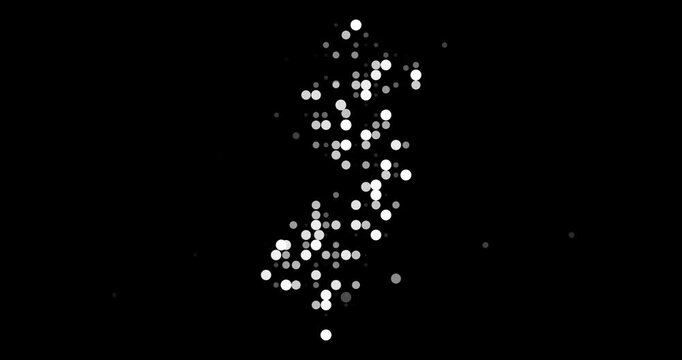 Modern Data Visualization of Falling Dots Creating New Jersey Outline