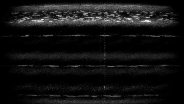 This retro aesthetic mimics vintage VHS tapes and 1980's broadcast errors, combining visual noise, signal distortion, and digital corruption.