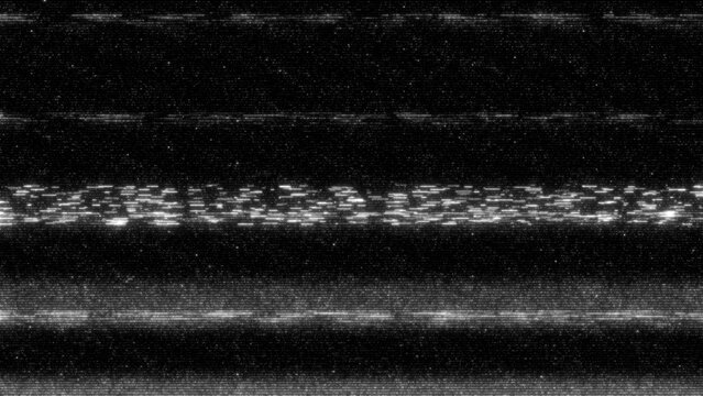 This retro aesthetic mimics vintage VHS tapes and 1980's broadcast errors, combining visual noise, signal distortion, and digital corruption.