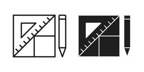 Floor plan icons Concepts. black solid and line stroke designs for web and app use