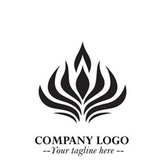 Elegant Black Crown Logo Symbol on a Clean White Background for Premium Branding Design