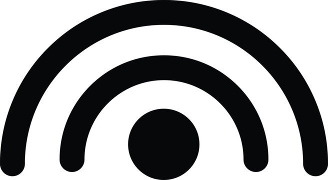 WiFi icon, radio wave icon design, broadcast signal graphic, minimalist WiFi Symbol