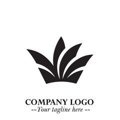Elegant Black Crown Logo Symbol on a Clean White Background for Premium Branding Design