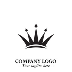 Elegant Black Crown Logo Symbol on a Clean White Background for Premium Branding Design