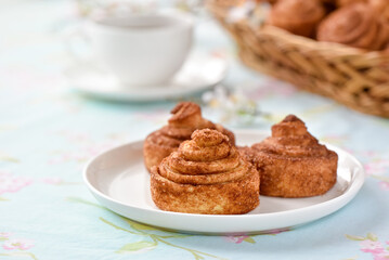 Sweden cinnamon buns and cup of tea