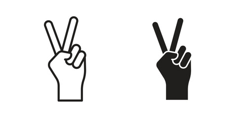 Hand scissors icons Concepts. black solid and line stroke designs for web and app use