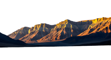 Golden Hour Glow Illuminates Majestic Mountain Range Under a Clear Sky