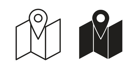 Journey icons Concepts. black solid and line stroke designs for web and app use