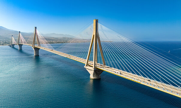 Rio&ndash;Antirrio Bridge over Gulf of Corinth near Patras, Greece